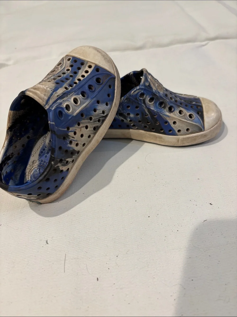 Native Kids Blue and White Slip-On Water Shoes